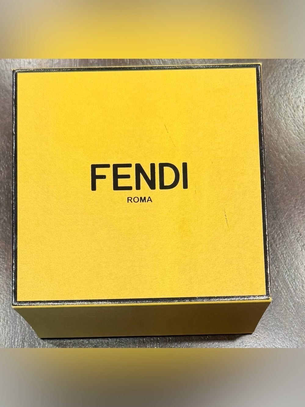 Fendi Yellow and Black Jewelry Logo Gift Box